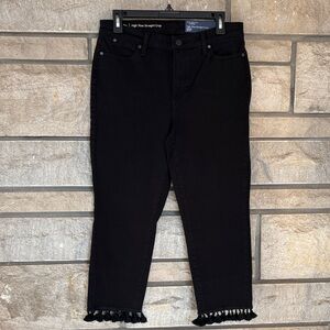 Talbots Black Cropped Jeans with Tassels